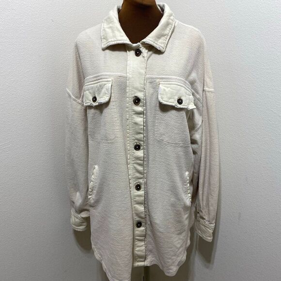 Free People Ruby Shacket Sweetheart Sunrise Cream Color Size Medium - Picture 2 of 11
